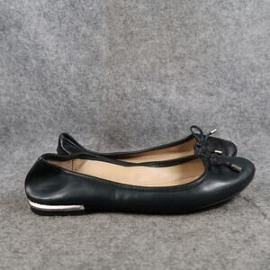 Casual Shoes Womens 7.5 Ballet Flats Slip On Round Closed Toe Classic Black Bow